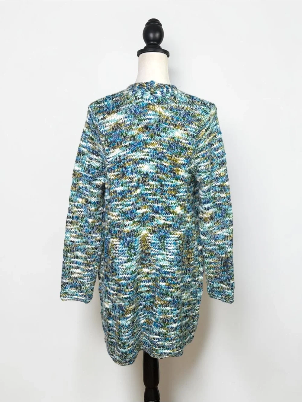 J. Jill Clarendon Space Dye Open Front Knit Duster Cardigan Size S
